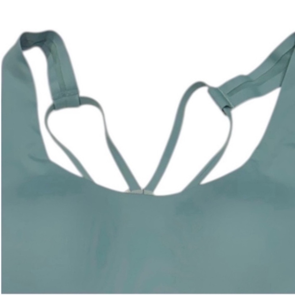 MOVE THEOLOGY High Impact Strappy Mesh Back Sports Bra Sage Green NWT Medium - Picture 6 of 8